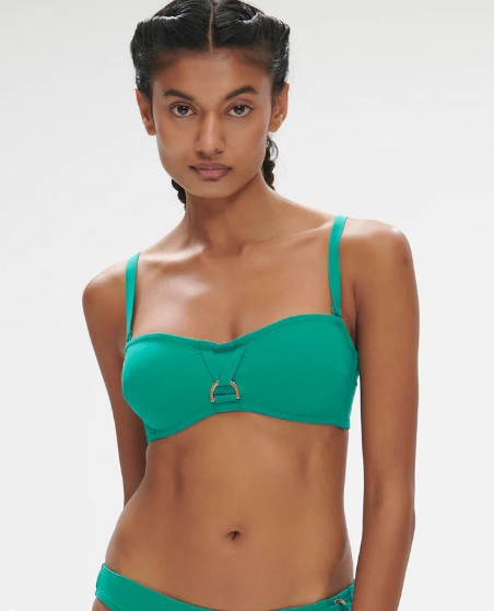 PALMERAIE - Haut de maillot de bain bandeau mousse avec armature - vert waterfull