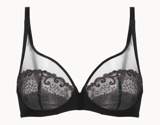 Soutien-gorge avec armature décolleté plongeant - Noir Gem